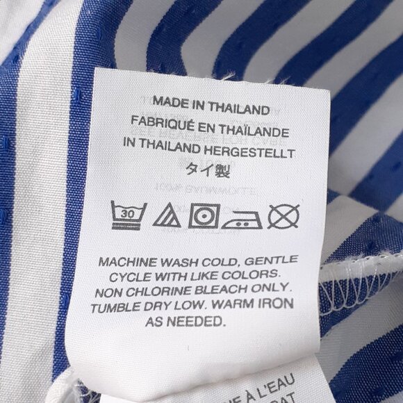 J. Crew Striped & Dot Long Sleeve Button Up Boy Fit Shirt Blue White Size 2 - Picture 11 of 12